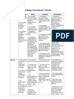 Speaking Assessment Criteria