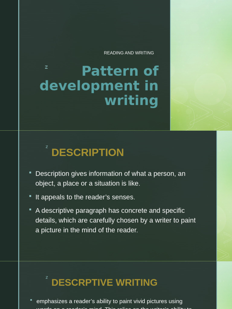 Writing Development Patterns Explained | PDF | Behavioural Sciences ...