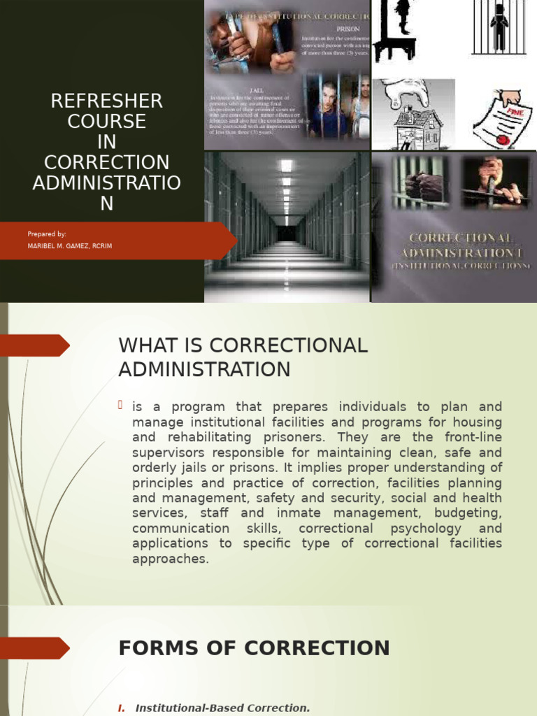 Correction Administration Refresher Course | PDF | Prison | Punishments