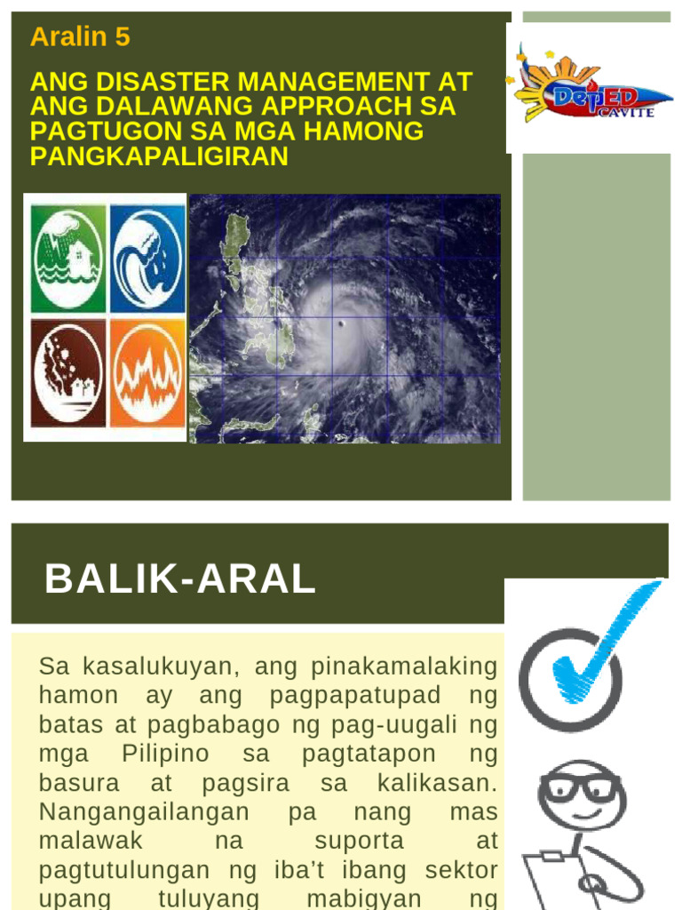 Aralin 5 Ang Disaster Management at Ang Dalawang Approach | PDF