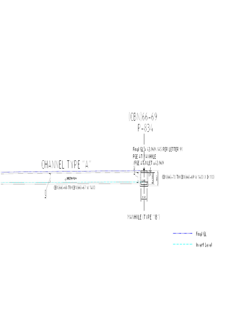 Sample Longitudinal Section of Invert Level at P-834 To 831 | PDF