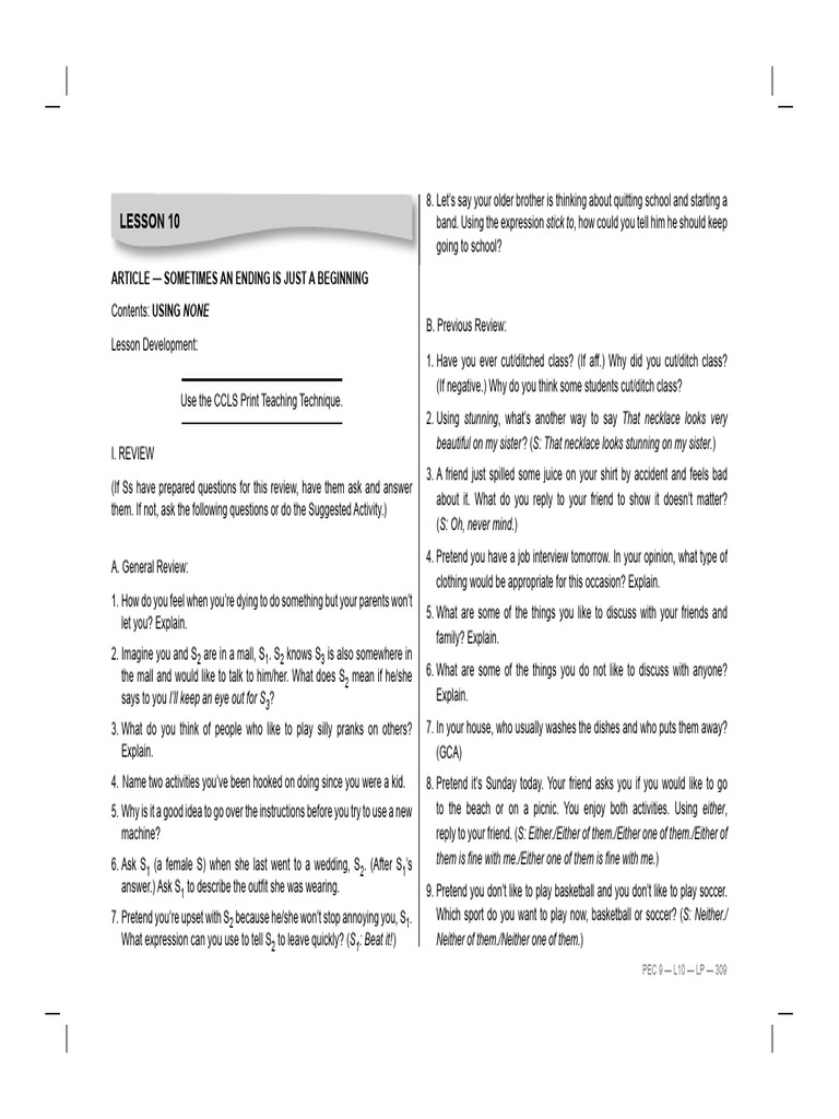 Online Teen 9 LP Lesson 10 | PDF | English Language | Multilingualism