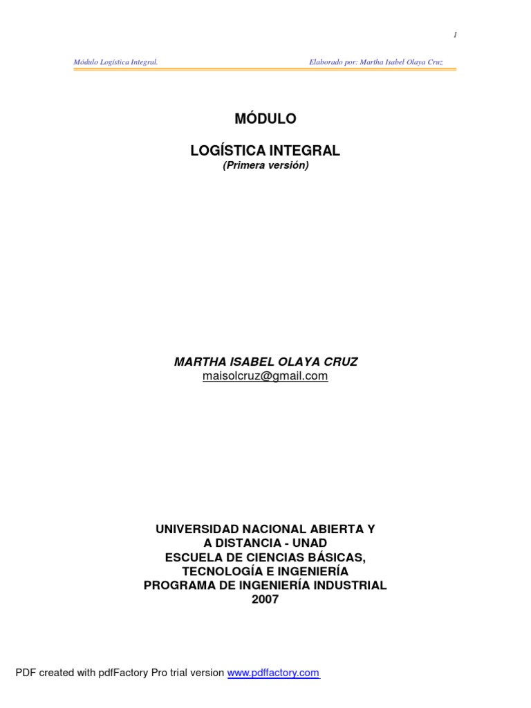 Modulo Logistica Integral | PDF | Logística | Distribución (comercial)