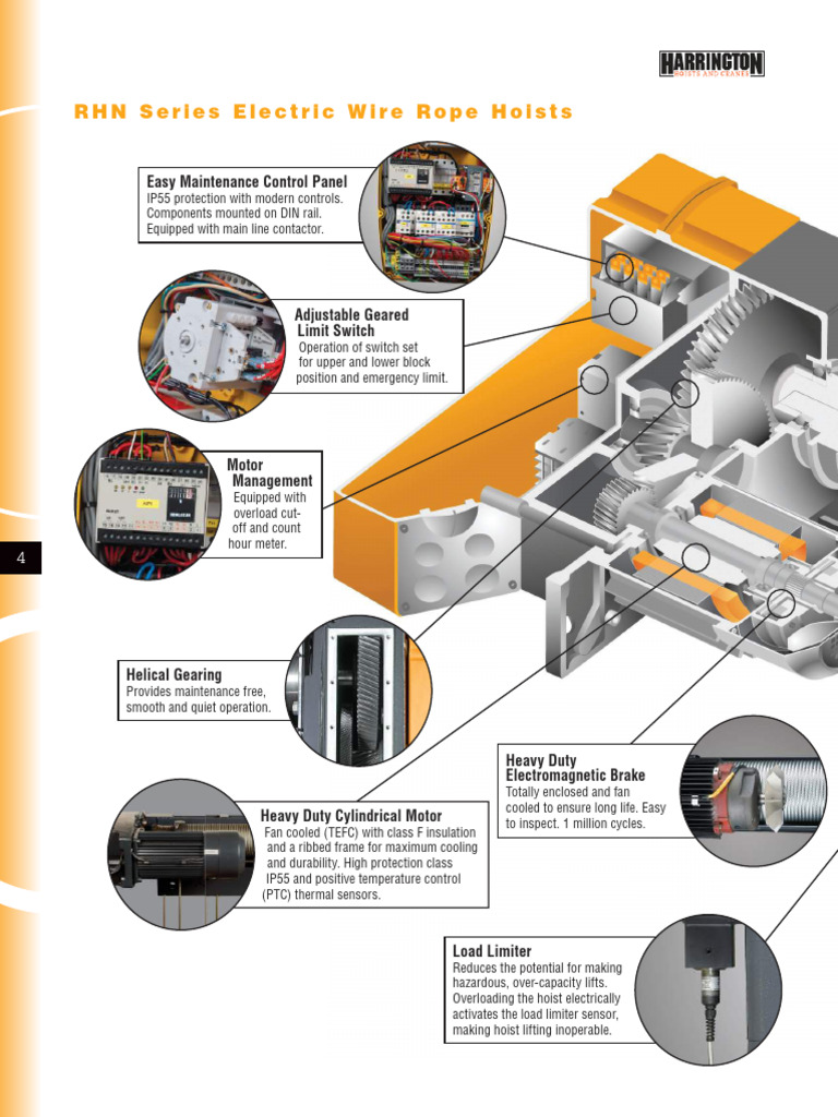 RHN Series Electric Wire Rope Hoists | PDF | Elevator | Crane (Machine)