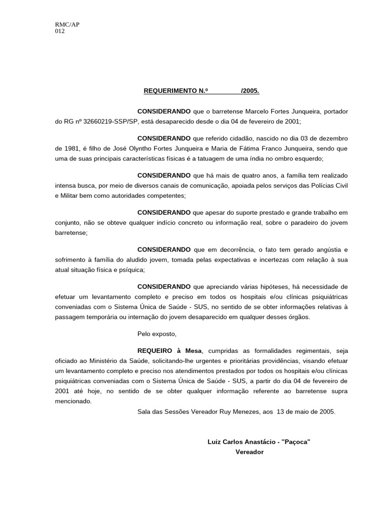 Requerimento 247 - 2005 - Arquivo 1 | PDF