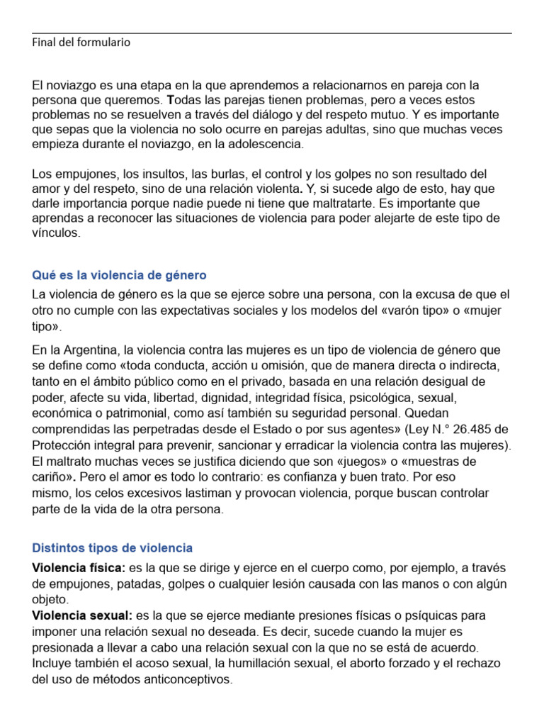 Violencia en el noviazgo: Reconocimiento y ayuda | PDF | Violencia | La ...