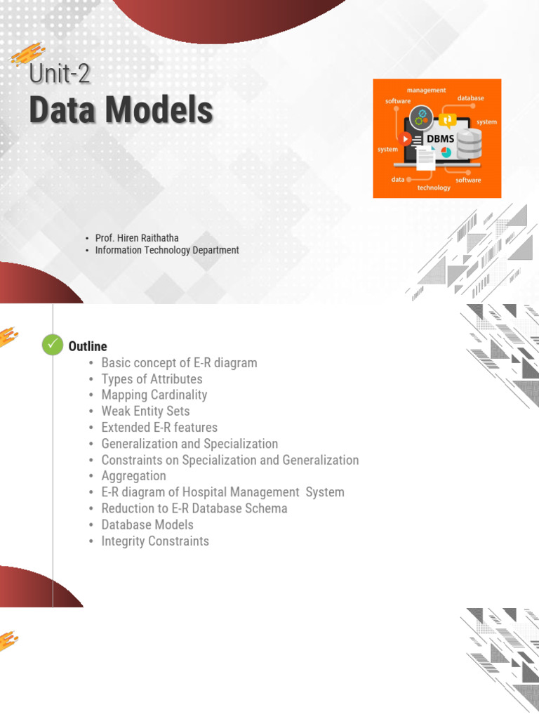 Database Models and E-R Diagrams Guide | PDF | Databases | Computer Data