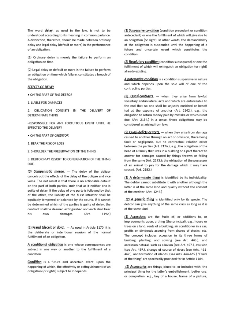 Understanding Legal Delay and Obligations | PDF | Breach Of Contract ...
