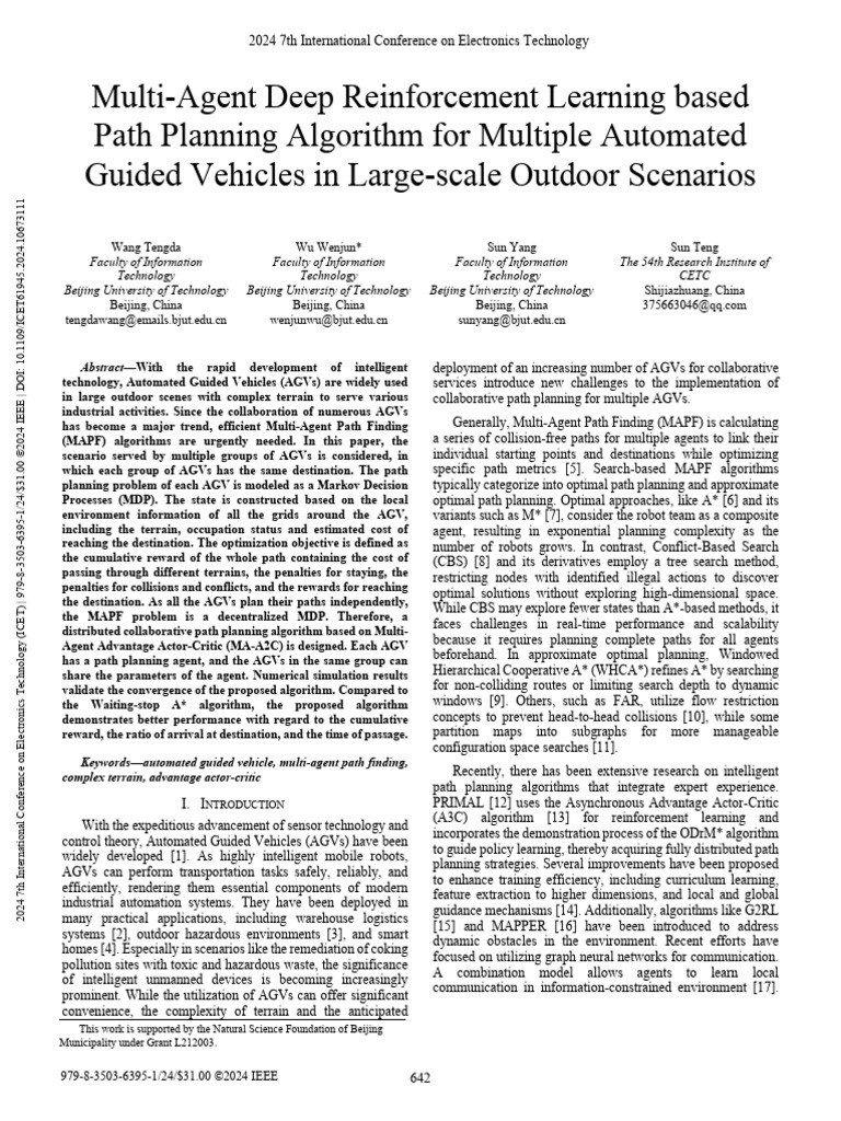 Multi-Agent Path Planning for AGVs | PDF | Automation | Theoretical ...