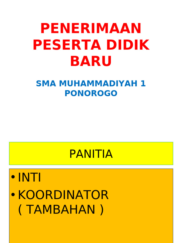 Penerimaan Peserta Didik Baru | PDF