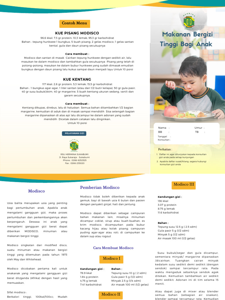 Resep dan Manfaat Modisco untuk Anak | PDF