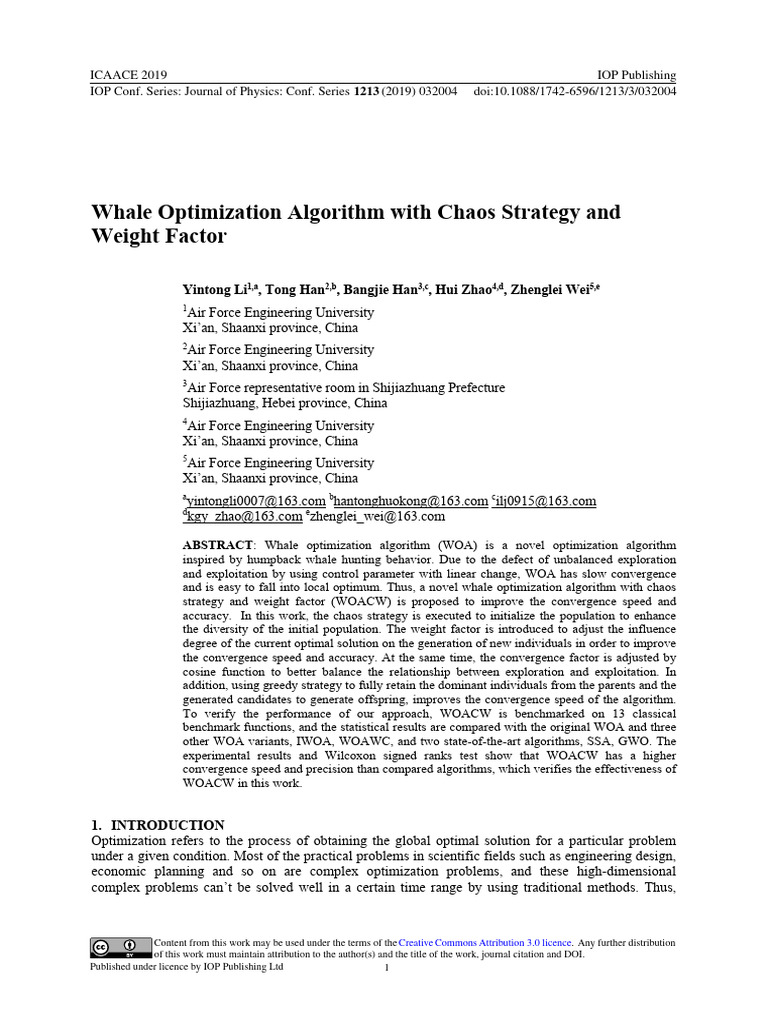 Enhanced Whale Optimization Algorithm | PDF | Mathematical Optimization