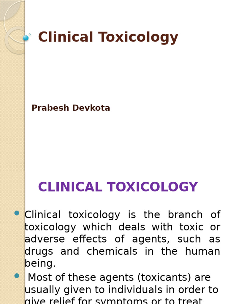 Overview of Clinical Toxicology | PDF | Toxicology | Opioid