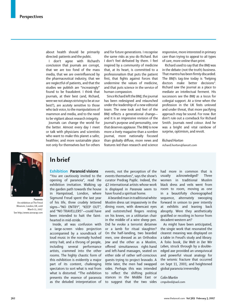Paranoid Visions Lancet | PDF