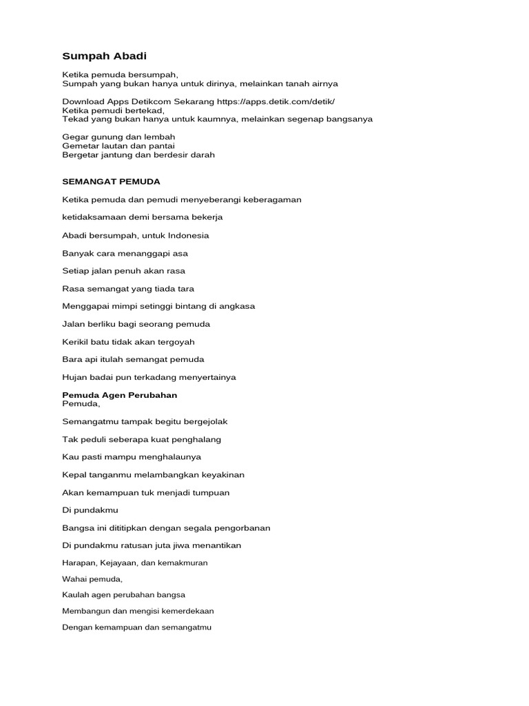 Puisi Sumpah Pemuda | PDF