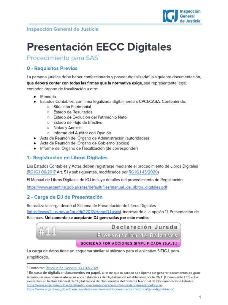 Procedimiento para Presentación de EECC Digitales | PDF | Contabilidad ...