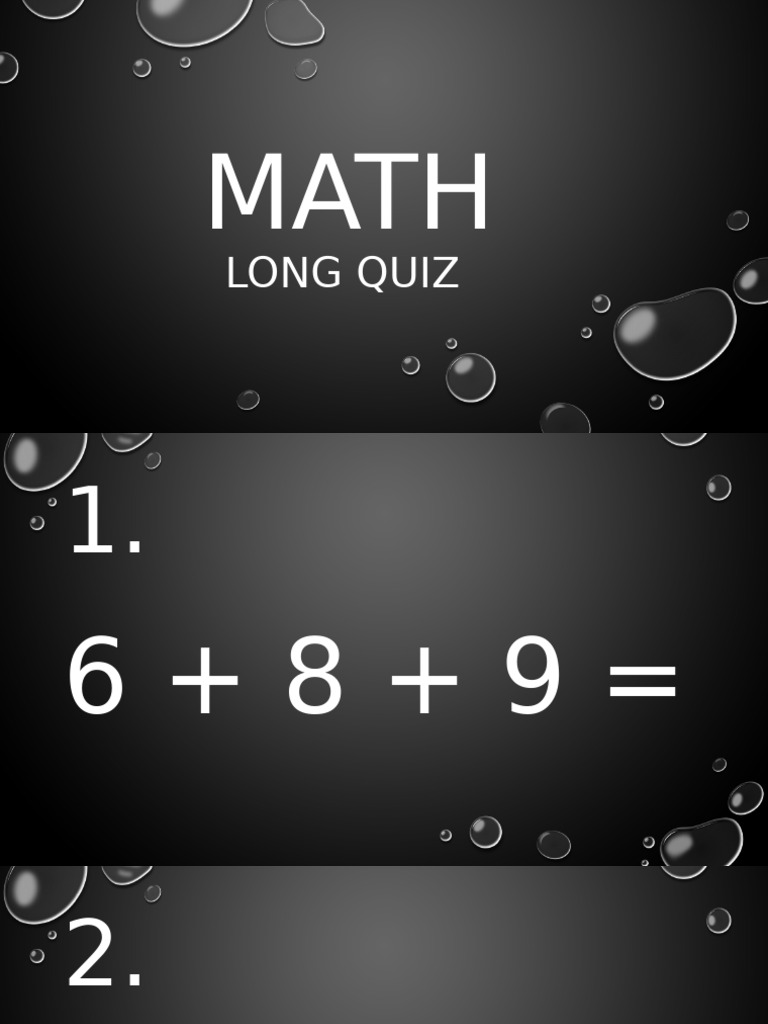 Math Long Quiz | PDF