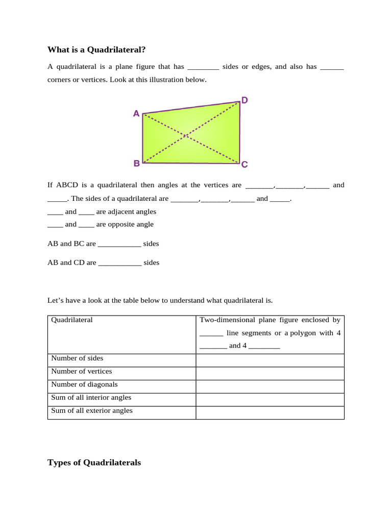 Polygon Nad Quadrilateral Notes | PDF | Rectangle | Area