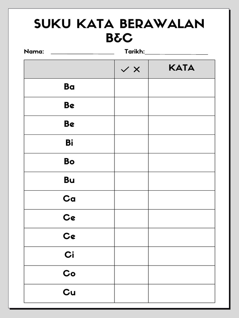 Suku Kata (Nota) - 2 | PDF