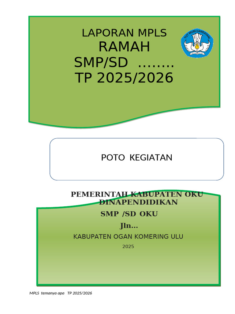 Laporan MPLS Ramah SMP/SD OKU 2025/2026 | PDF