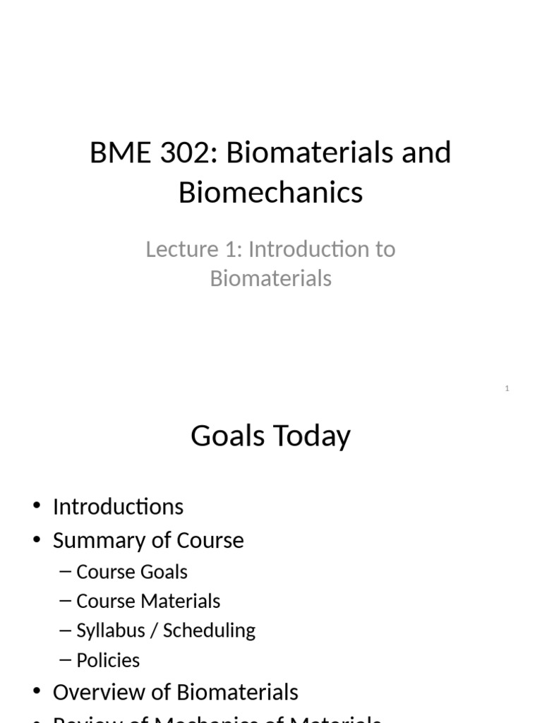BME 302 Course Overview and Policies | PDF | Deformation (Engineering ...