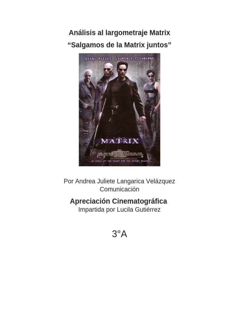 Análisis de Matrix: Realidad y Control | PDF