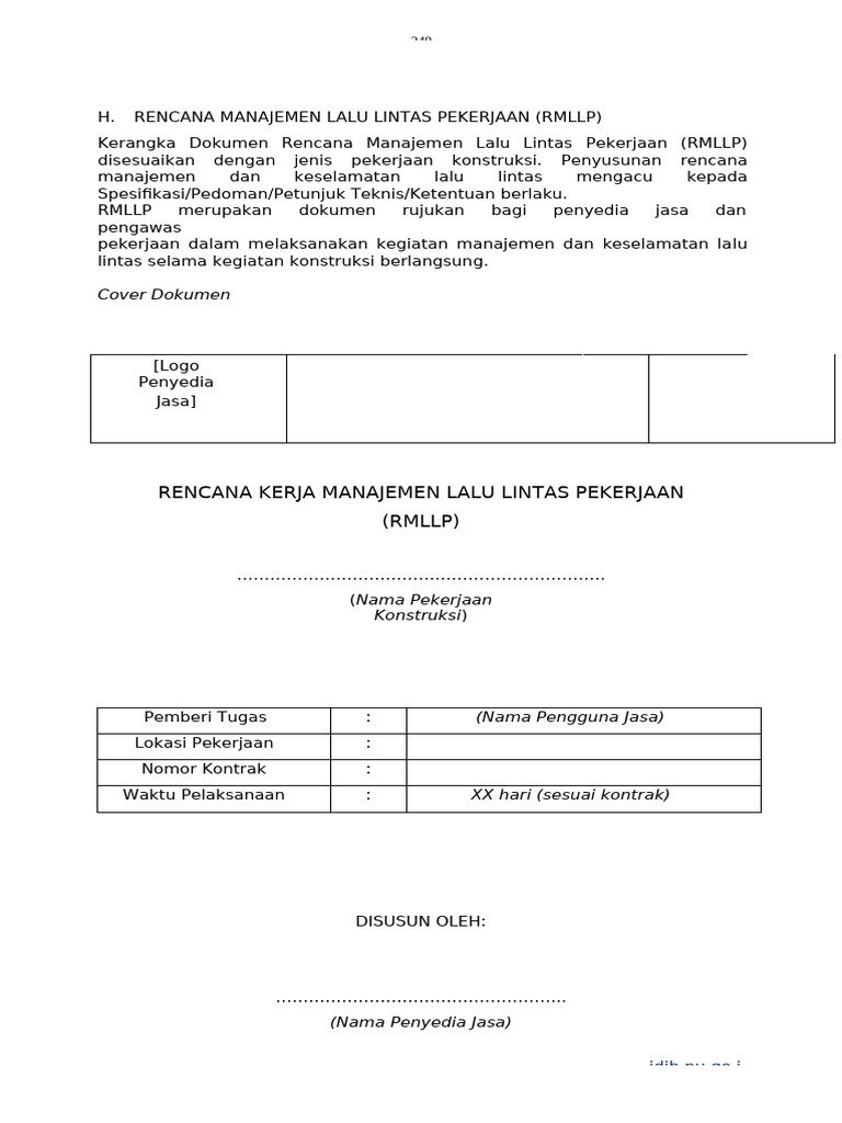 Rencana Manajemen Lalu Lintas Konstruksi | PDF