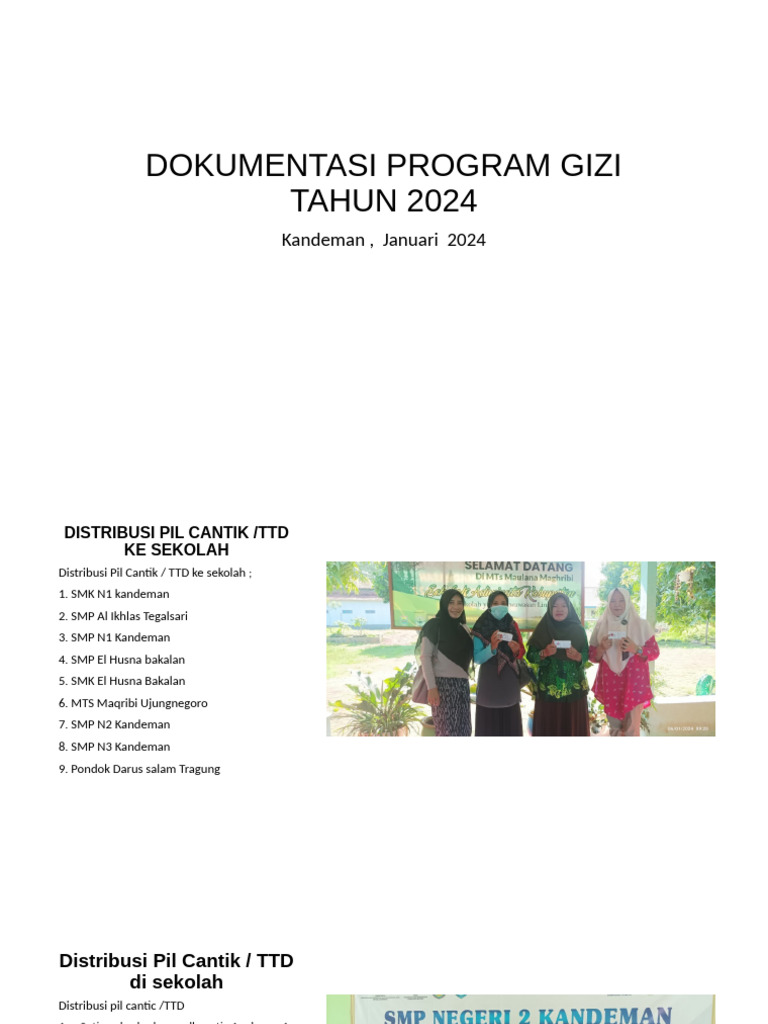 Distribusi Pil Cantik dan Program Gizi 2024 | PDF