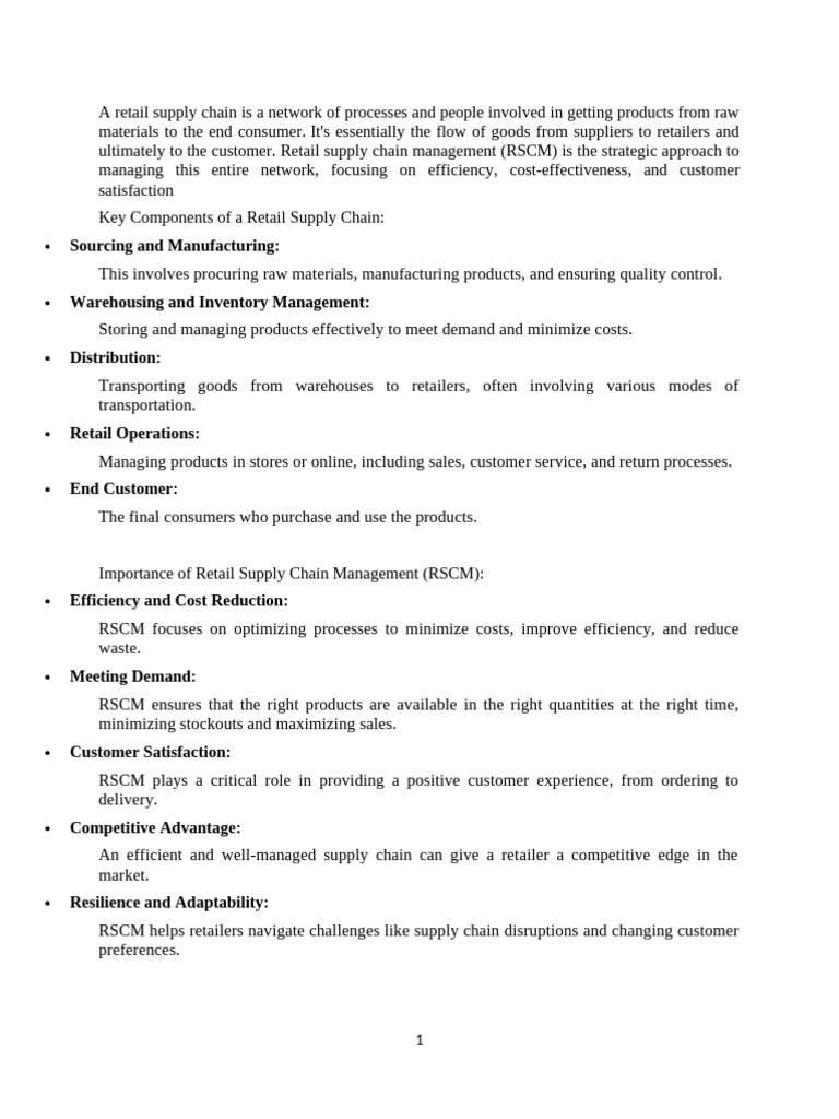 Retail Supply Chain Management Insights | PDF | Supply Chain | Supply ...