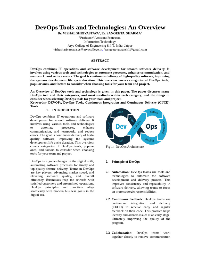 Overview of DevOps Tools and Tech | PDF | Cloud Computing | Information ...