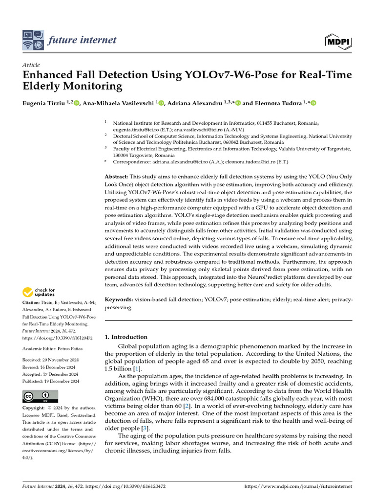 YOLOv7 for Real-Time Fall Detection | PDF | Deep Learning | Wearable ...