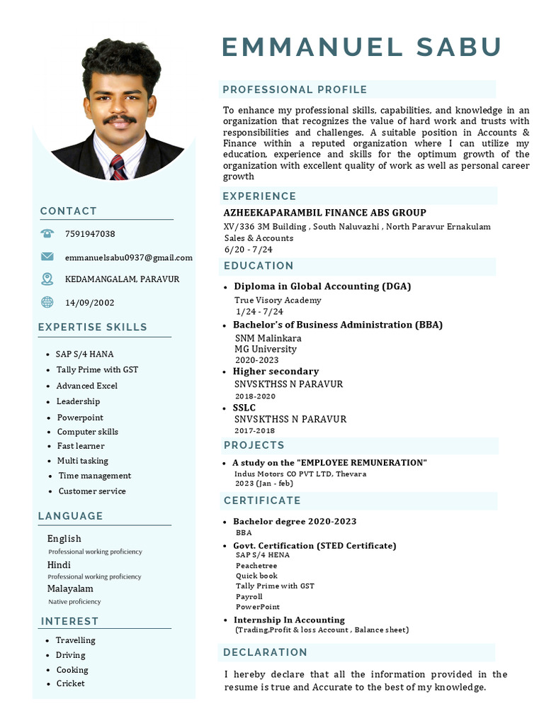 Emmanuel Sabu Resume 001 | PDF | Business