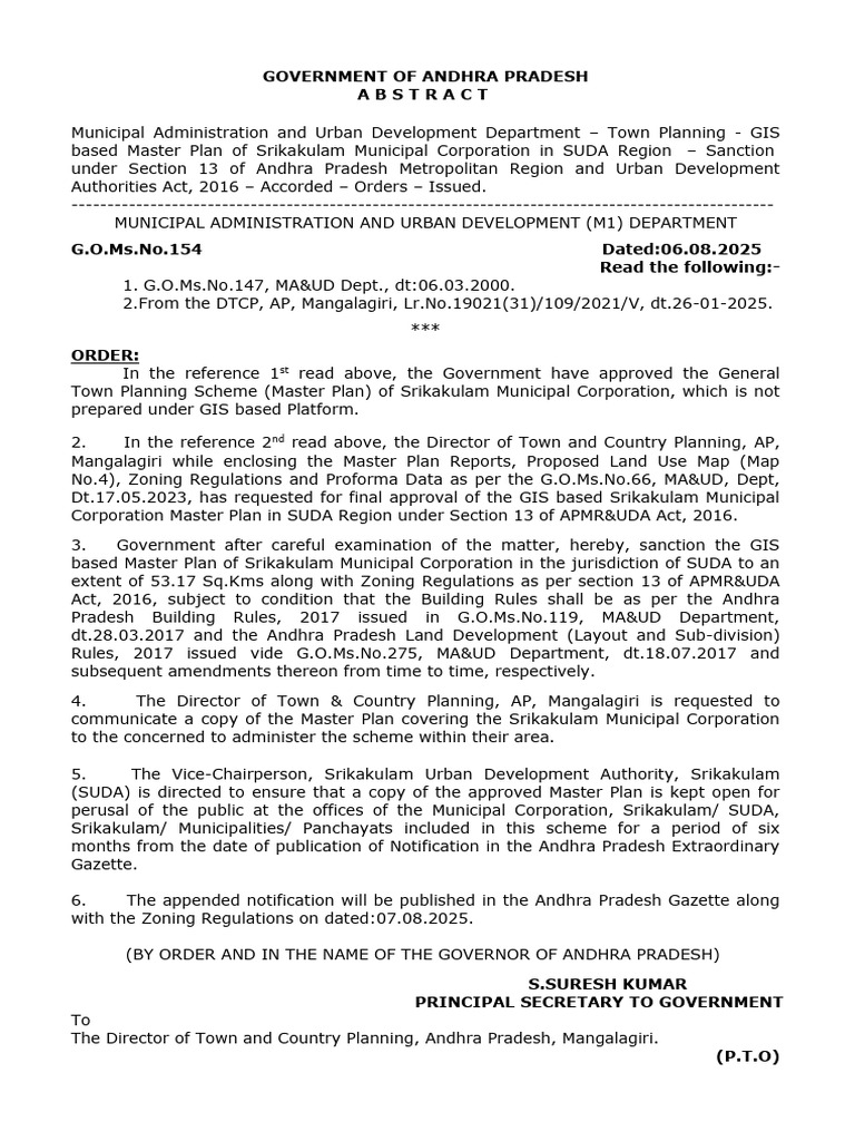 Srikakulam GIS-Based Master Plan Approval | PDF | Zoning | Building