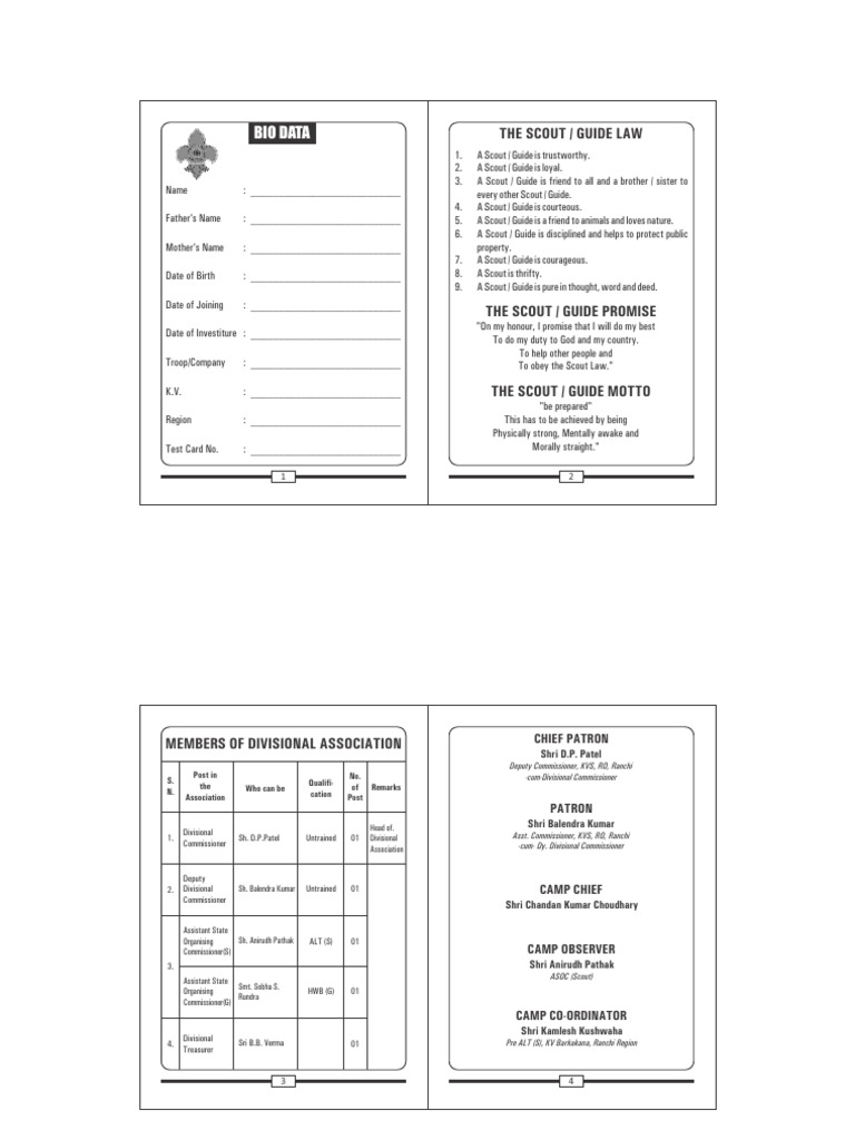 Scout Guide Camp Routine and Duties | PDF | Knot | Scouting