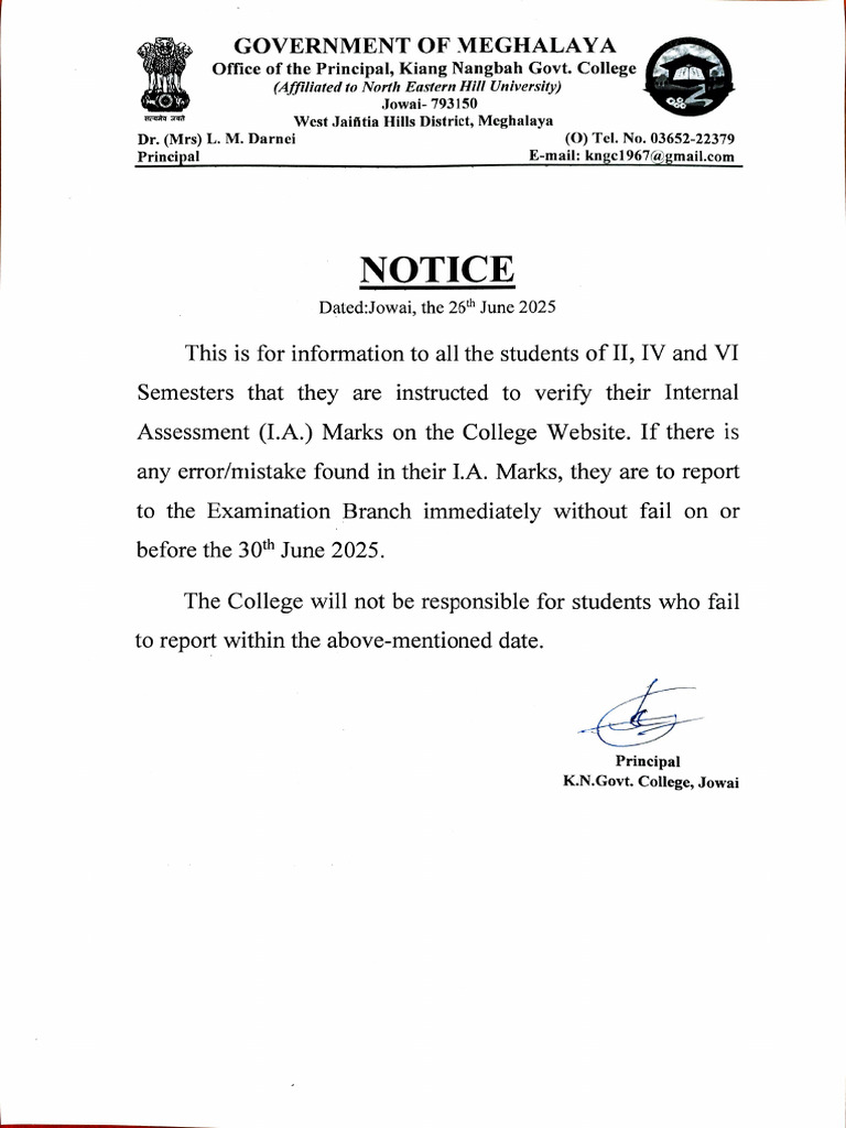 Notice To All Students | PDF