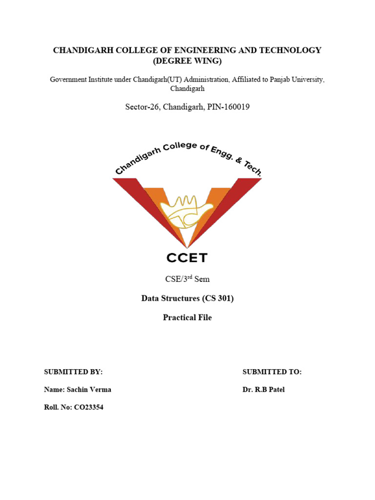 Data Structures Practical File - CSE 3rd Sem | PDF