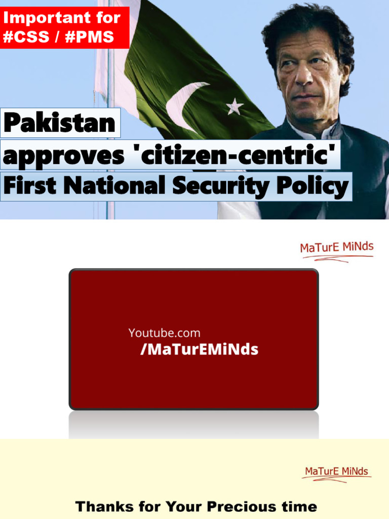 Pakistan's First Citizen-Centric Security Policy | PDF | Government ...