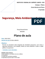 Aula 1. Segurança, Meio Ambiente e Saude