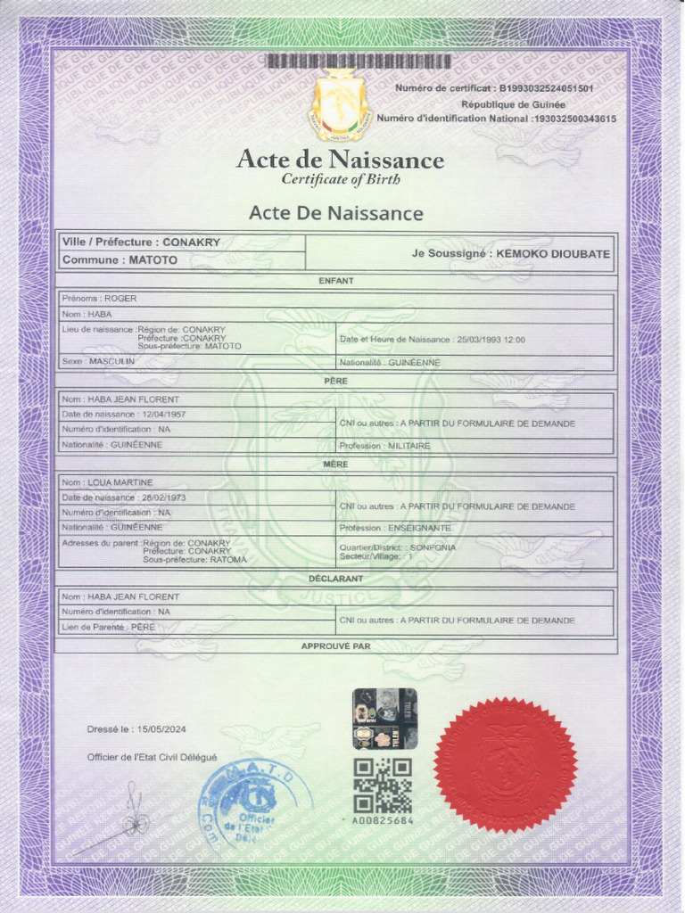 Extrait de Naissance | PDF