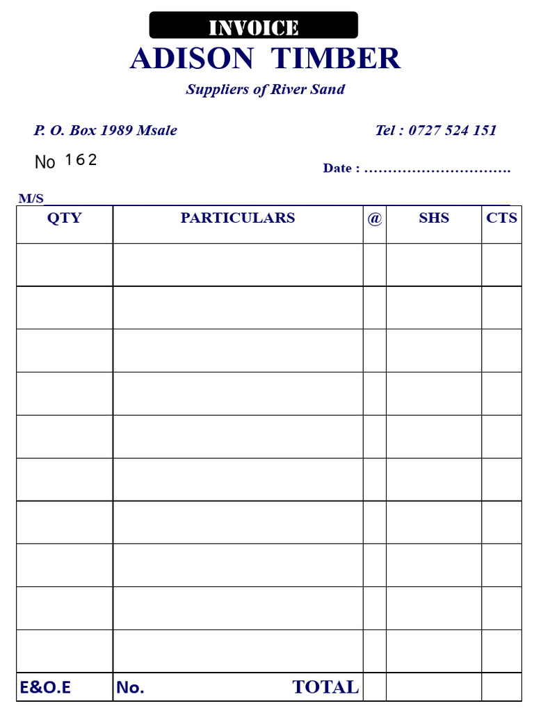Invoice for River Sand Purchase | PDF