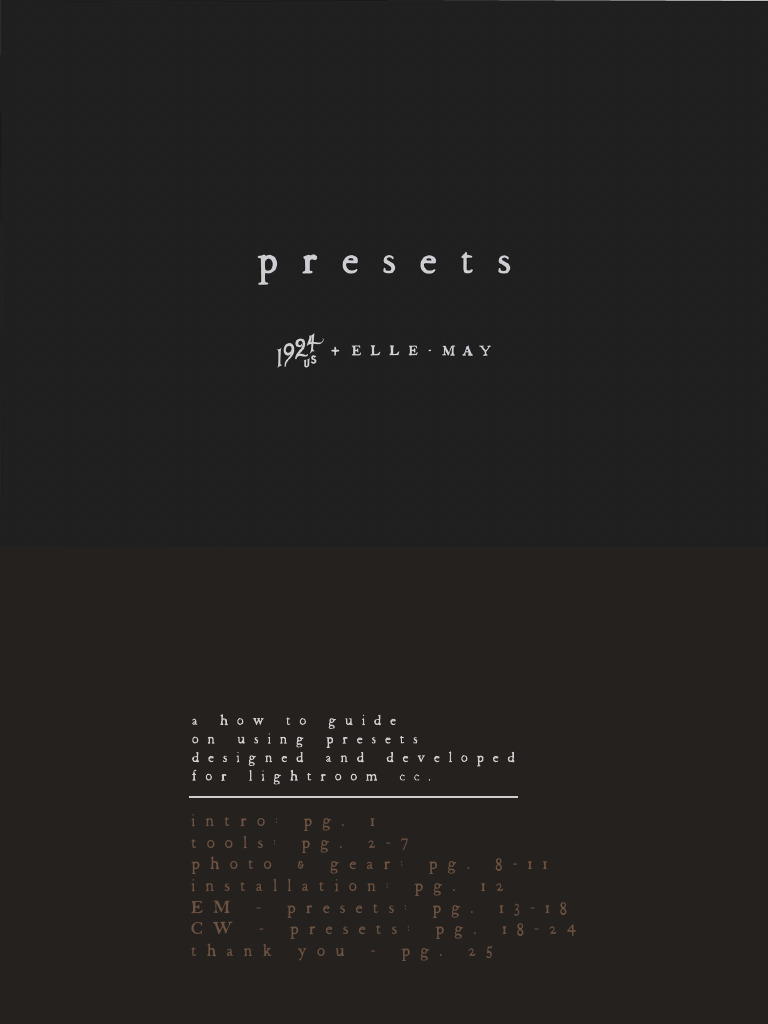 Guia Completo de Presets e Ferramentas | PDF