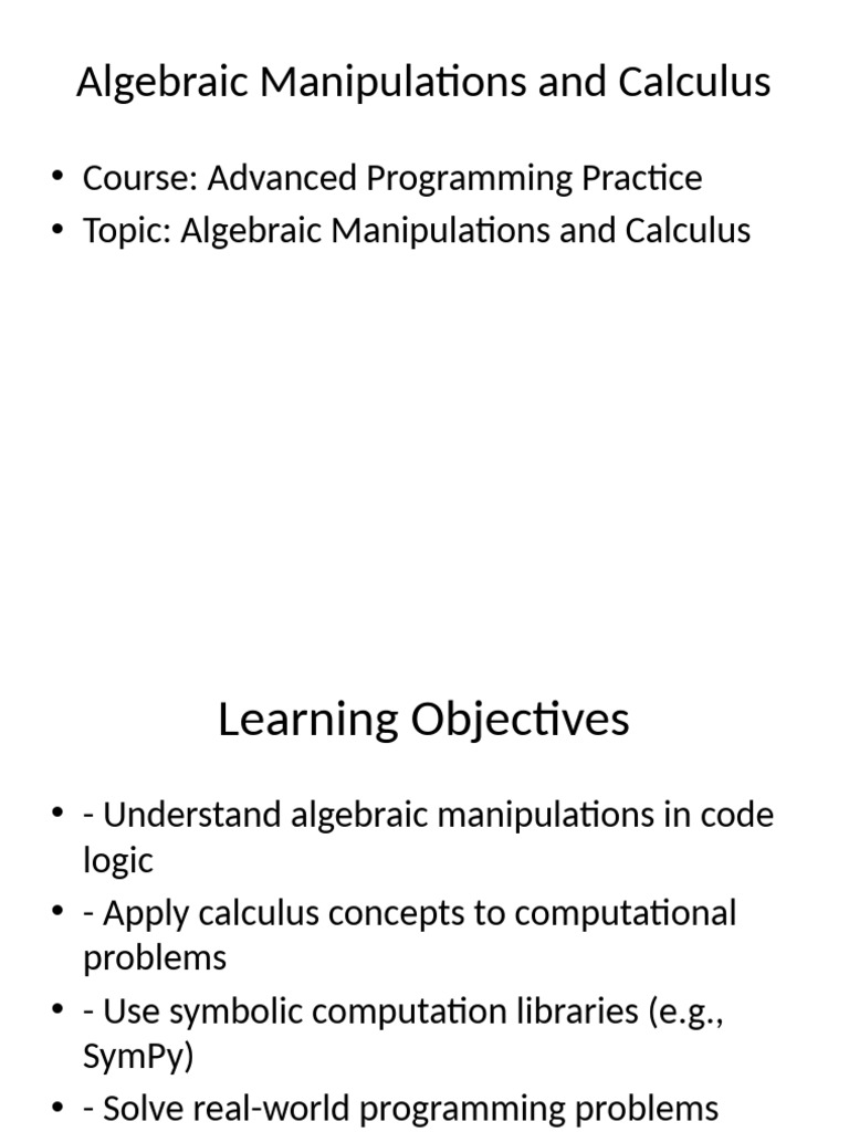 SymPy in Algebra and Calculus | PDF
