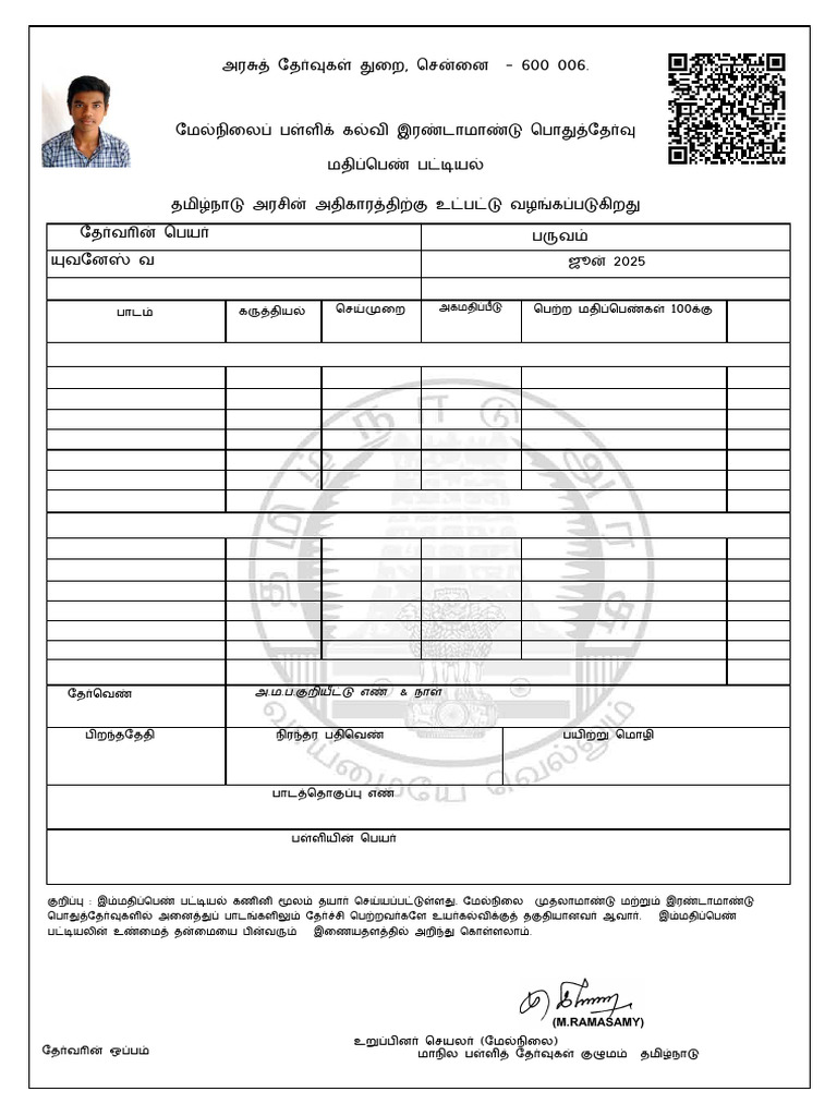 1 JUL Provisional Marksheet | PDF