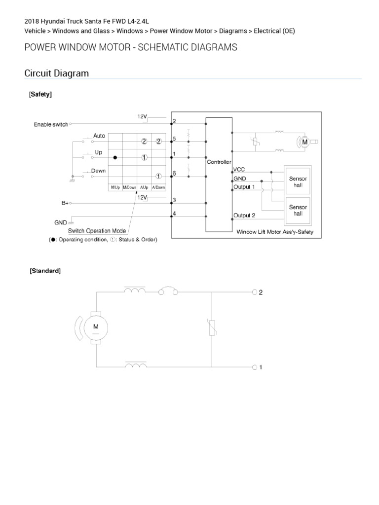 Power Window Motor - Schematic Diagrams (Power Window Motor) | PDF