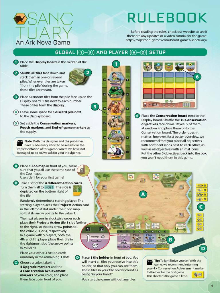 Sanctuary: Ark Nova Rulebook | PDF | Zoo