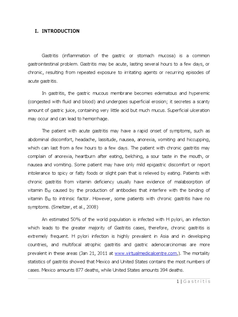 Gastritis PDF Peptic Ulcer Probiotic