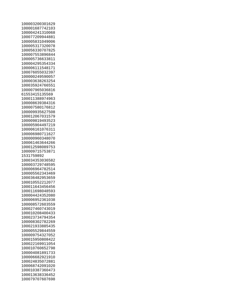 List of Unique Document IDs | PDF