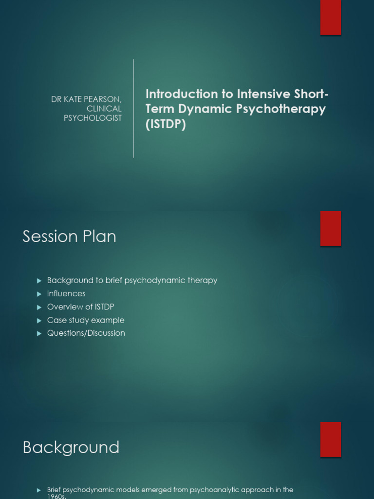 Introduction to ISTDP Session Plan | PDF | Psychotherapy | Psychoanalysis