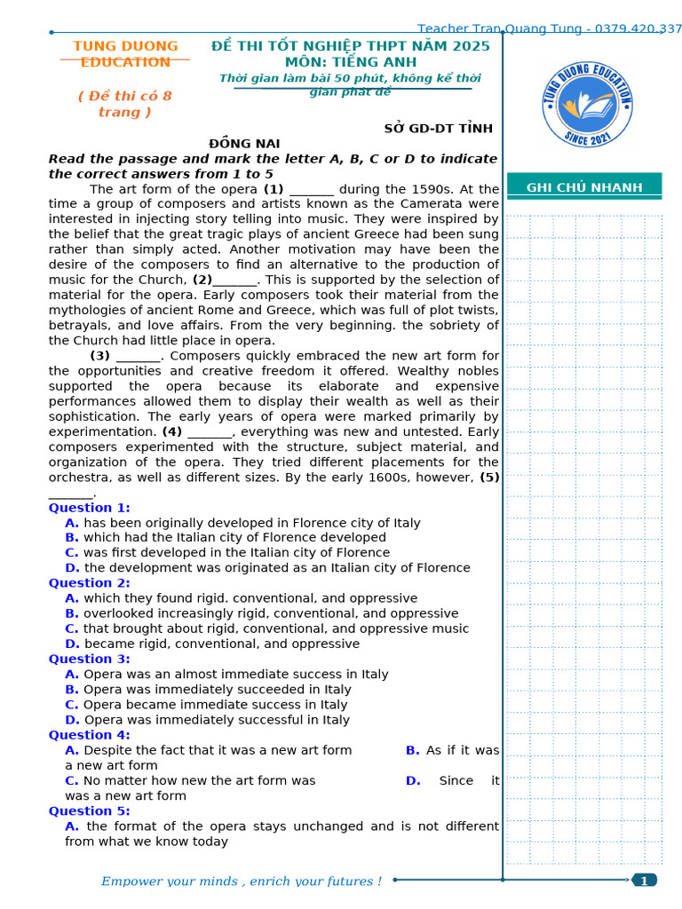 2025 English Graduation Exam Paper | PDF | Home Appliance | Species