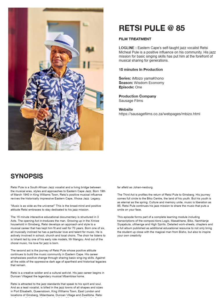 Retsi Pule: Jazz Legacy at 85 | PDF | Jazz | Singing
